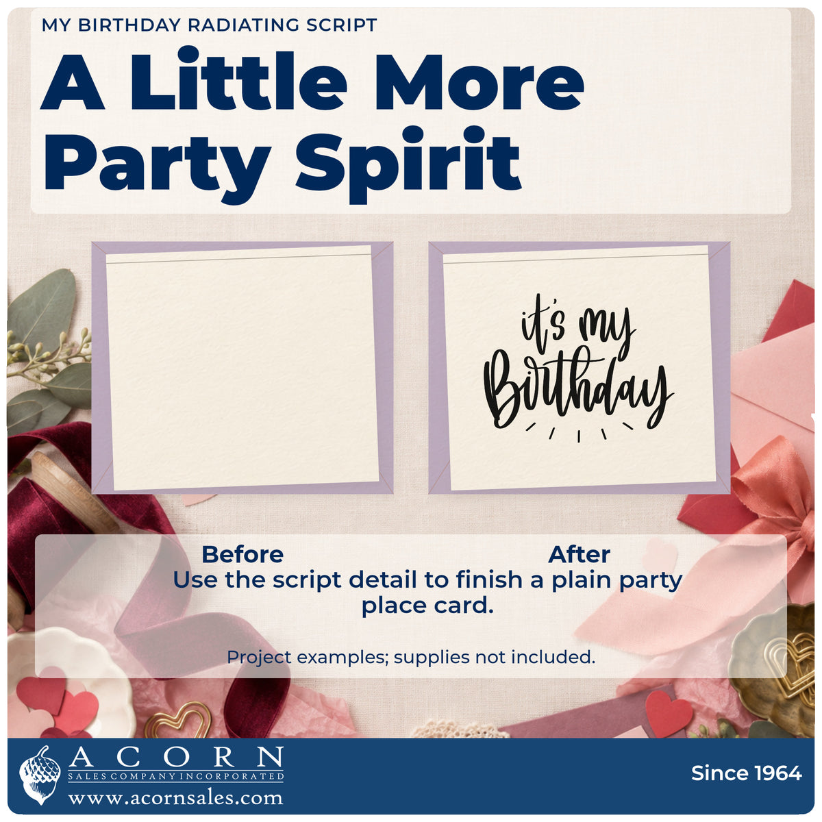 Before and after of a plain item finished with the My Birthday Radiating Script Lettering Hand Stamp – Duo, a quick upgrade for framed wardrobe door.