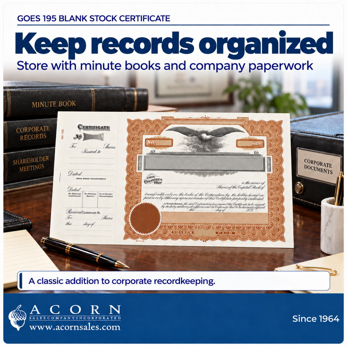 Acorn Sales SKU 2502 infographic: Keep Records Organized