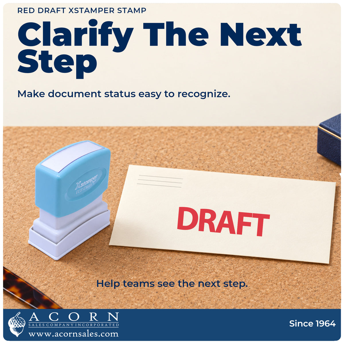 Office workflow showing where the "Draft" stamp marks documents