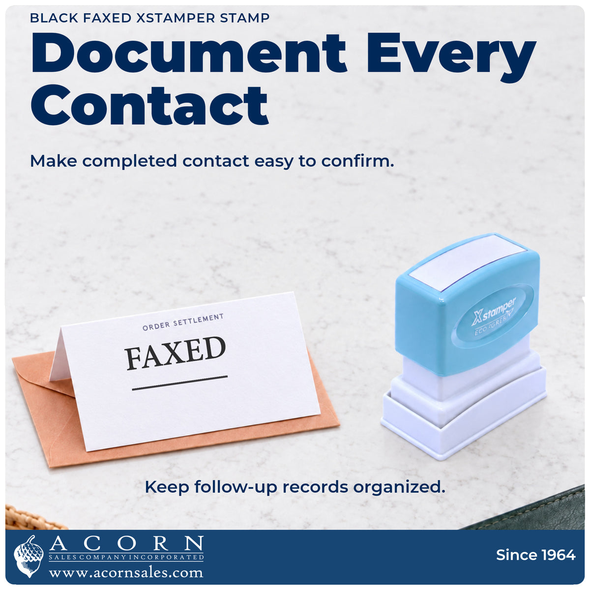 Office workflow showing where the "Faxed" stamp marks documents