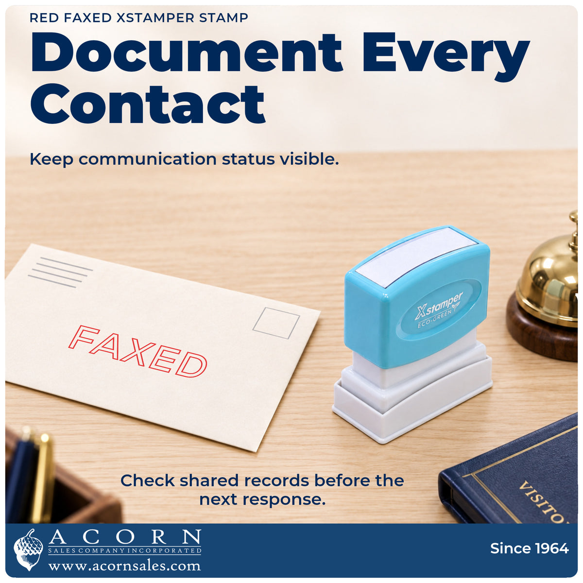 Office workflow showing where the "Faxed" stamp marks documents