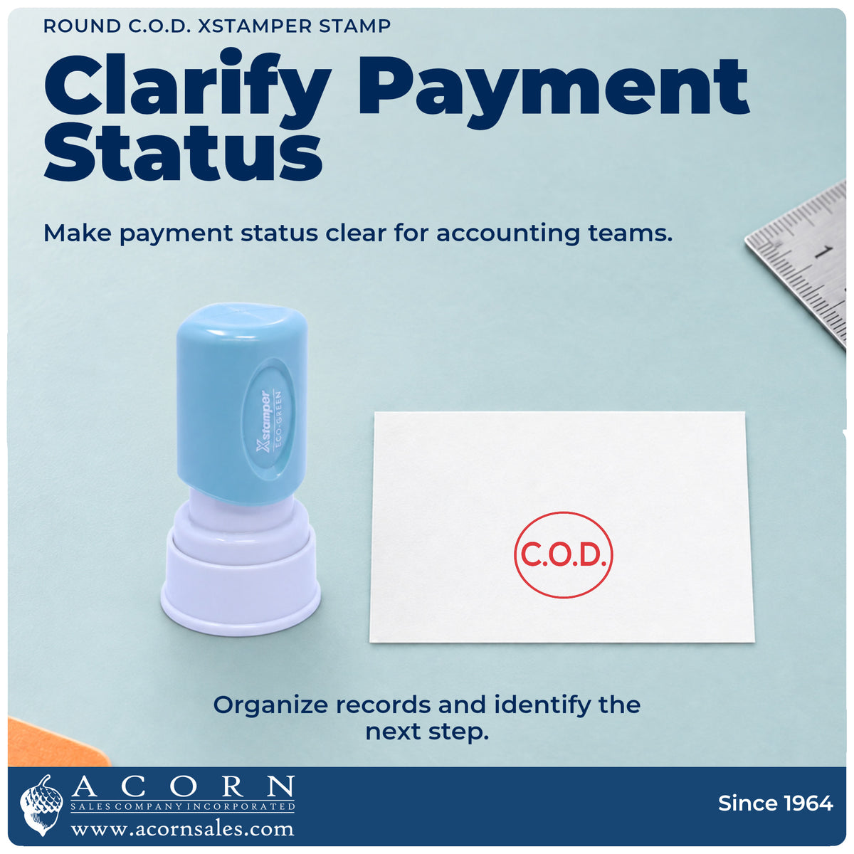 Office workflow showing where the "C.O.D." stamp marks documents