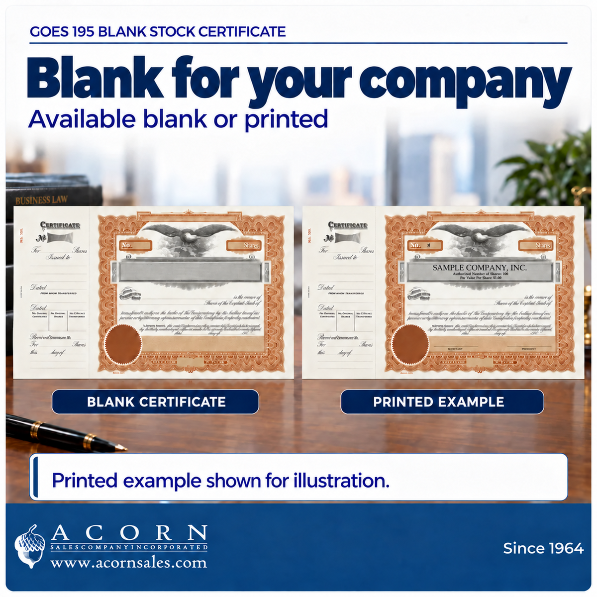 Goes 195 Capital Stock Certificate