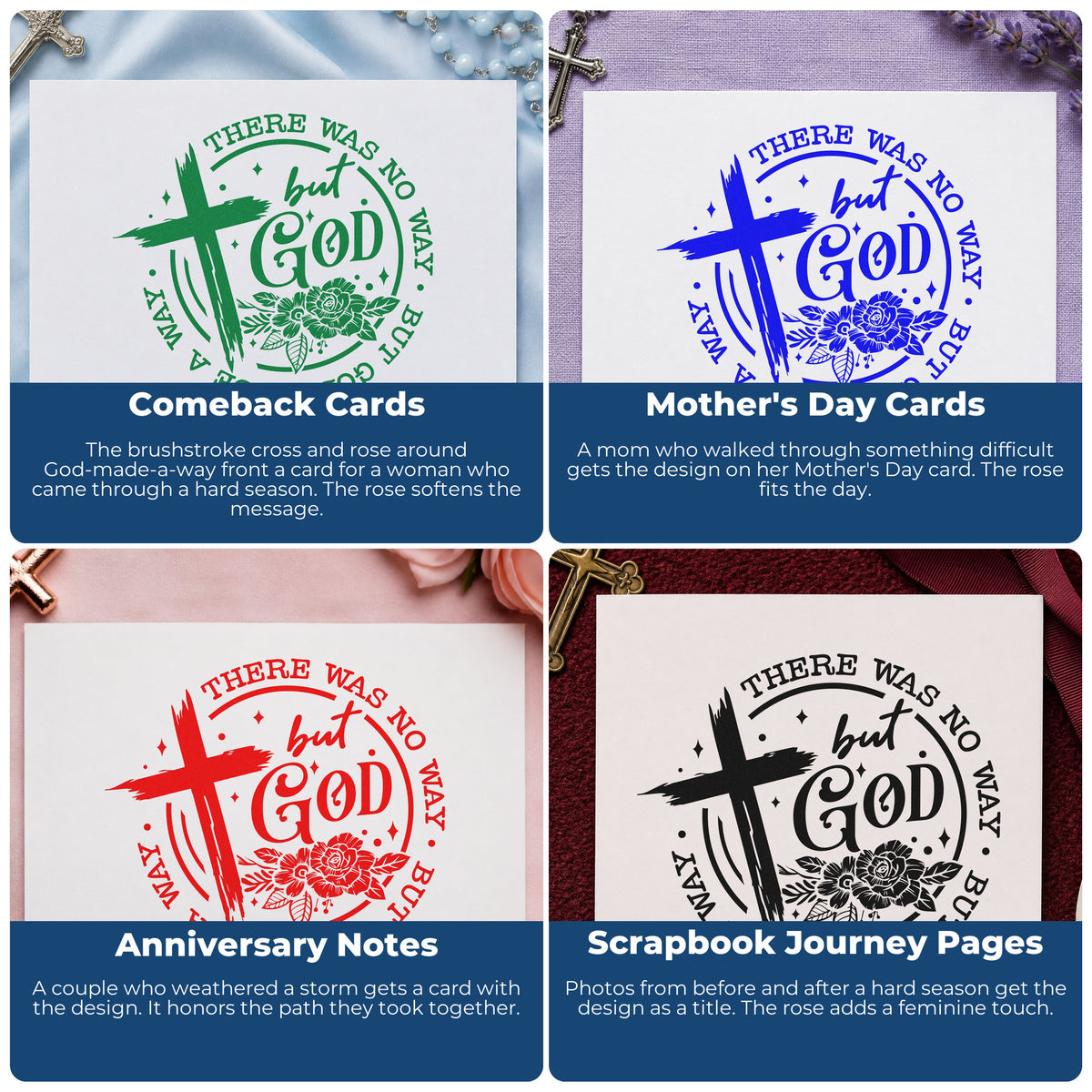 Christian rubber stamps for Bible journaling, faith scrapbooking, prayer cards, and church event favors with scripture designs.