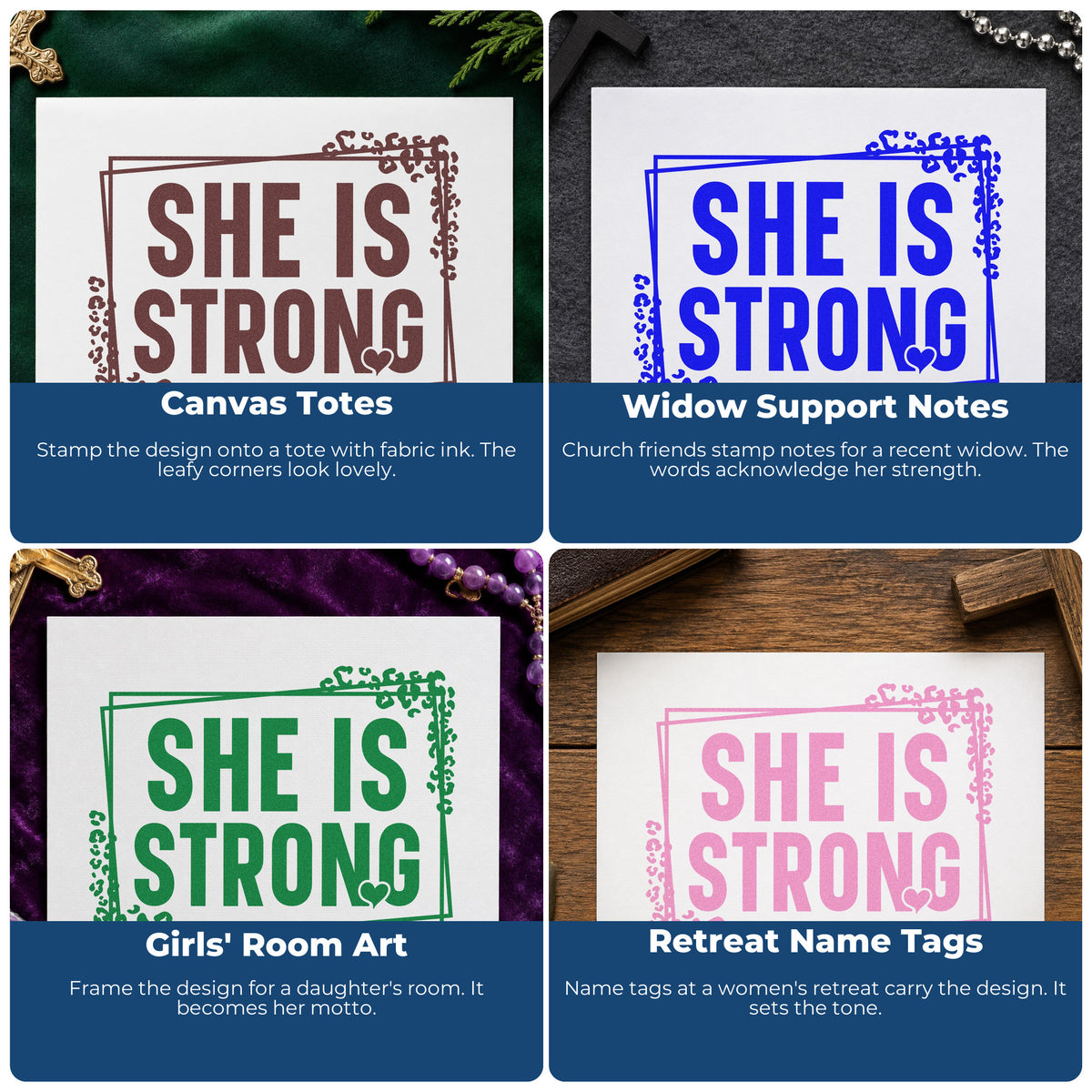 Christian rubber stamp ideas for gift tags, Bible verse mail art, planners, and Sunday school crafts.