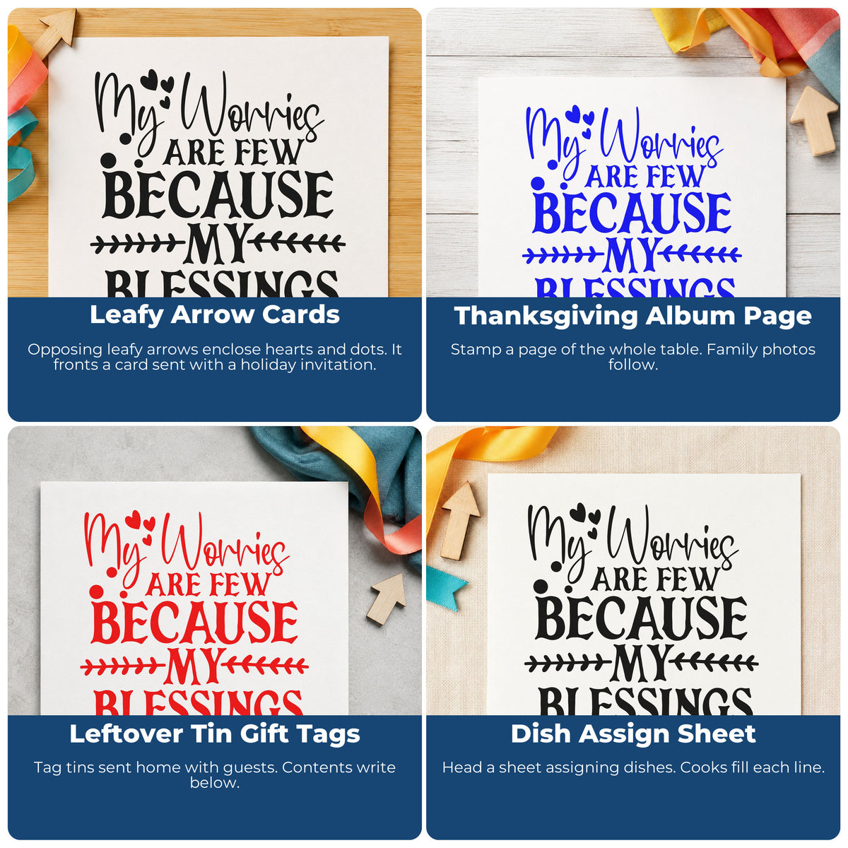Rubber stamp ideas for scrapbooks, cardmaking, journaling and gift tags with uplifting quote designs.