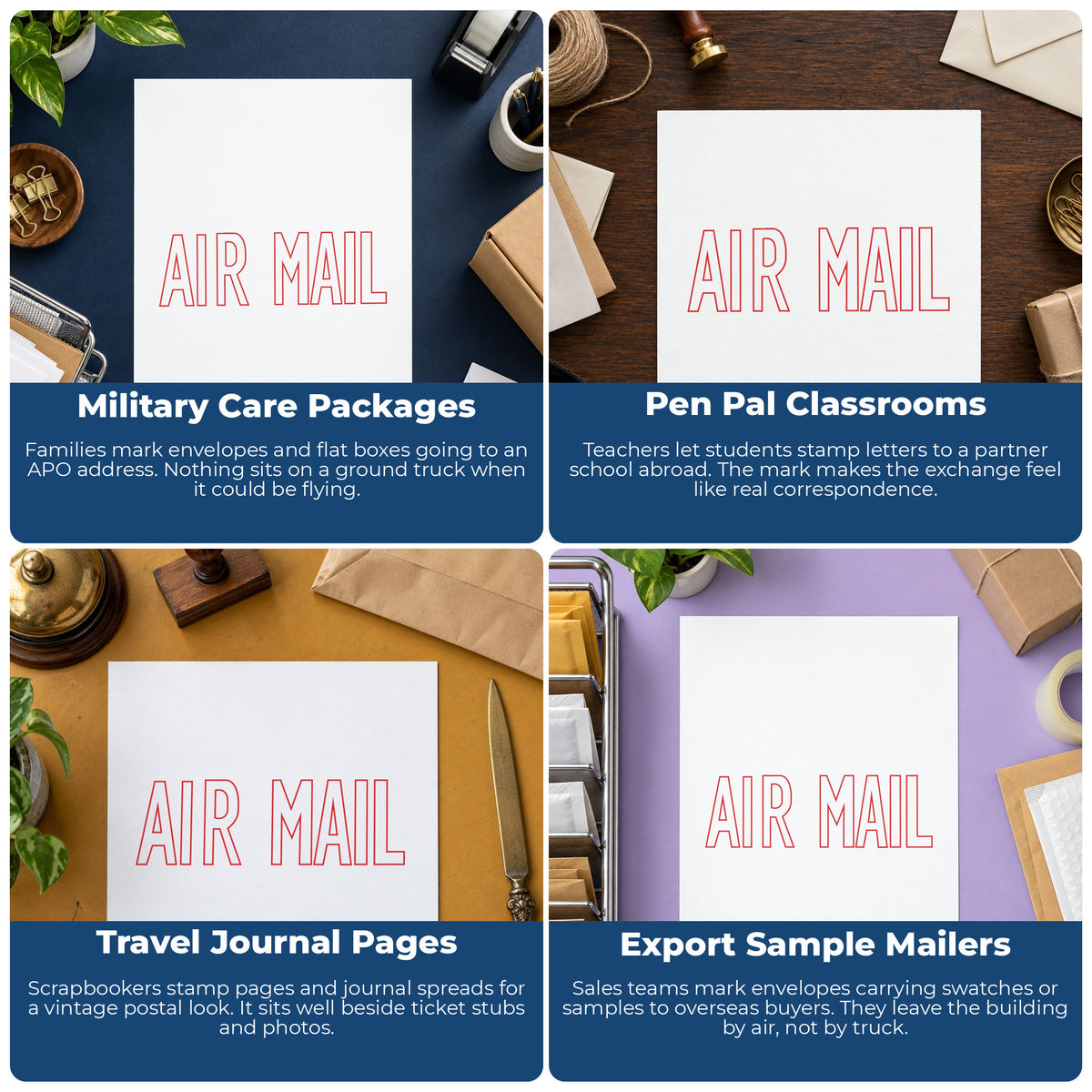 More ways to use the "Air mail" imprint from the Air Mail Envelope Stamp