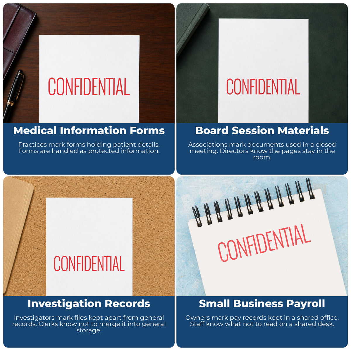 More ways to use the "Confidential" imprint from the Red Confidential File Stamp