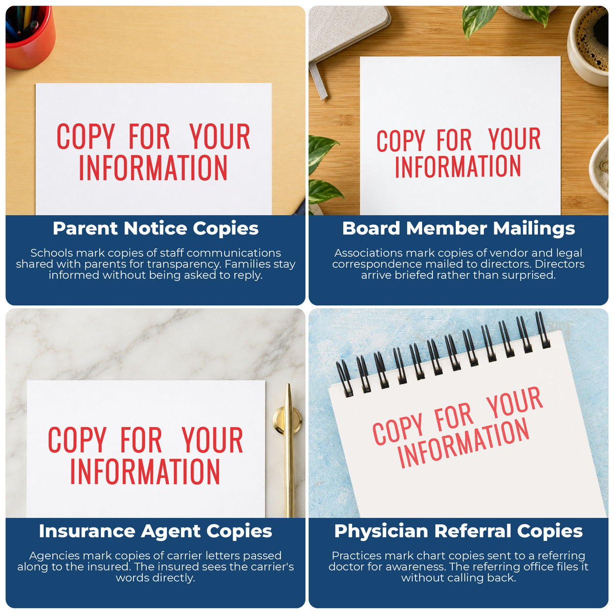 More ways to use the "Copy for your information" imprint from the Xstamper Copy For Your Information Stamp