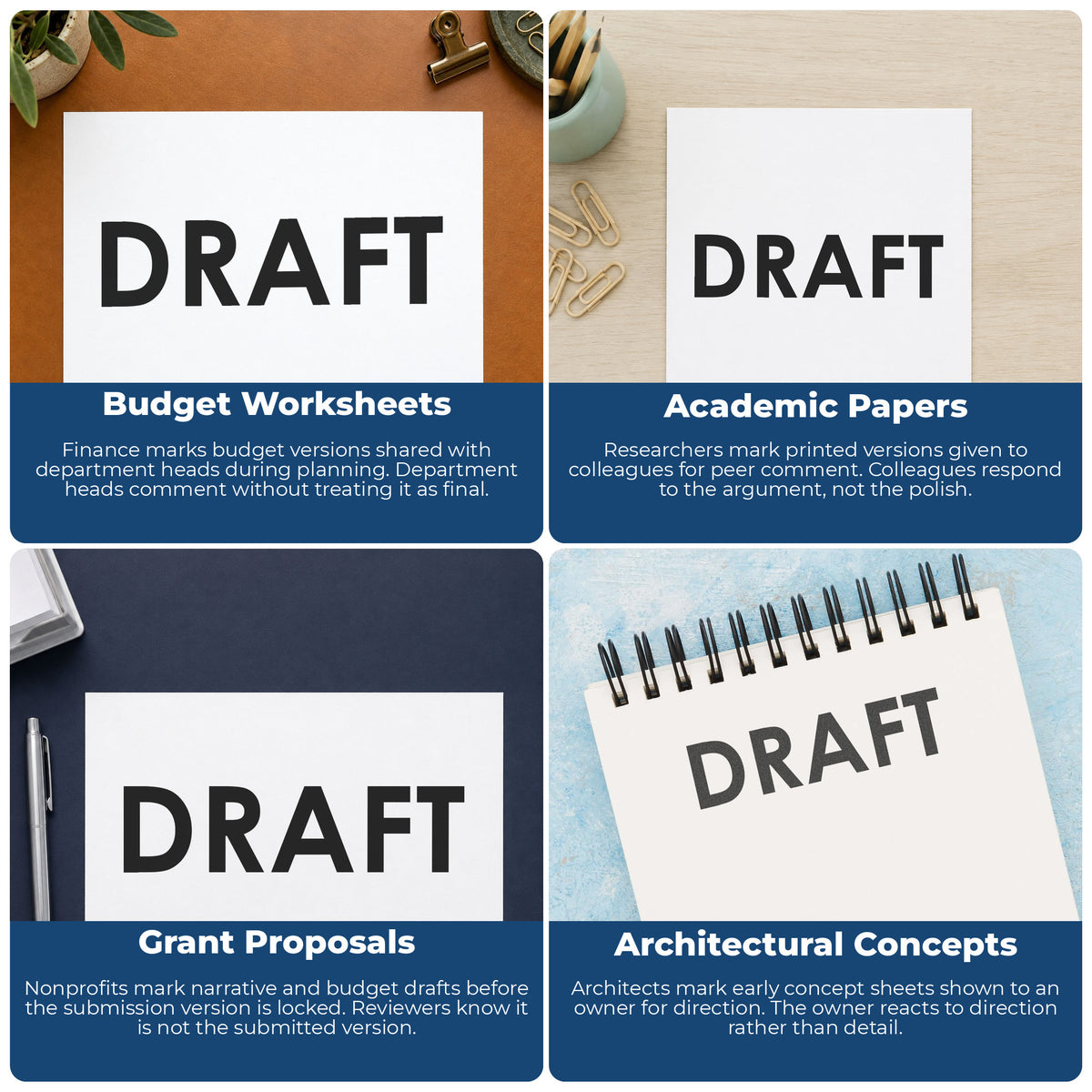 More ways to use the "Draft" imprint from the Xstamper Draft Stamp – Black Pre-Inked