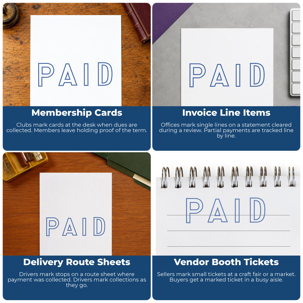 More ways to use the "Paid" imprint from the Small Paid Stamp