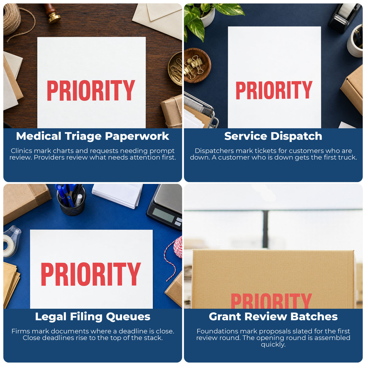 More ways to use the "Priority" imprint from the Priority Stamp For Priority Handling