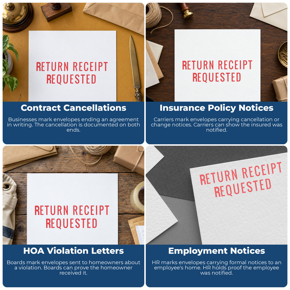 More ways to use the "Return receipt requested" imprint from the Return Receipt Requested Stamp