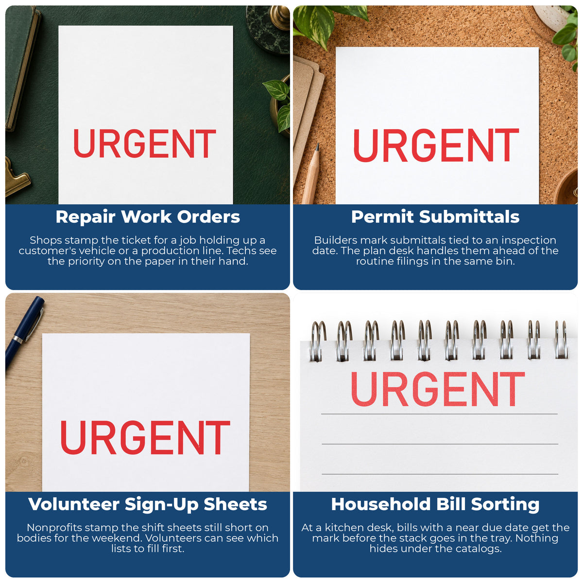 More ways to use the "Urgent" imprint from the Xstamper Urgent Document Stamp
