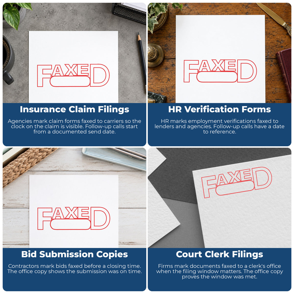 More ways to use the "Date faxed" imprint from the Xstamper Date Faxed Stamp
