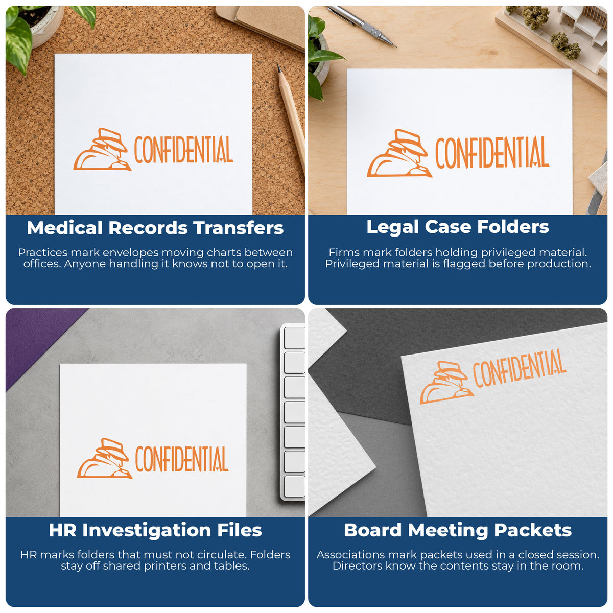More ways to use the "Confidential" imprint from the Confidential Office Stamp – Figure Style Pre-Inked Xstamper