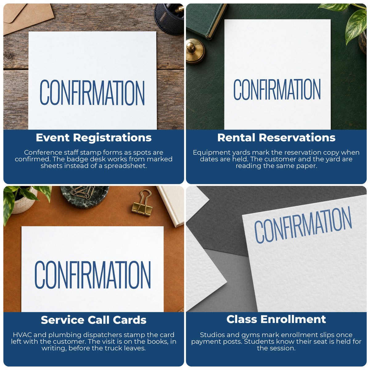 More ways to use the "Confirmation" imprint from the Confirmation Stamp