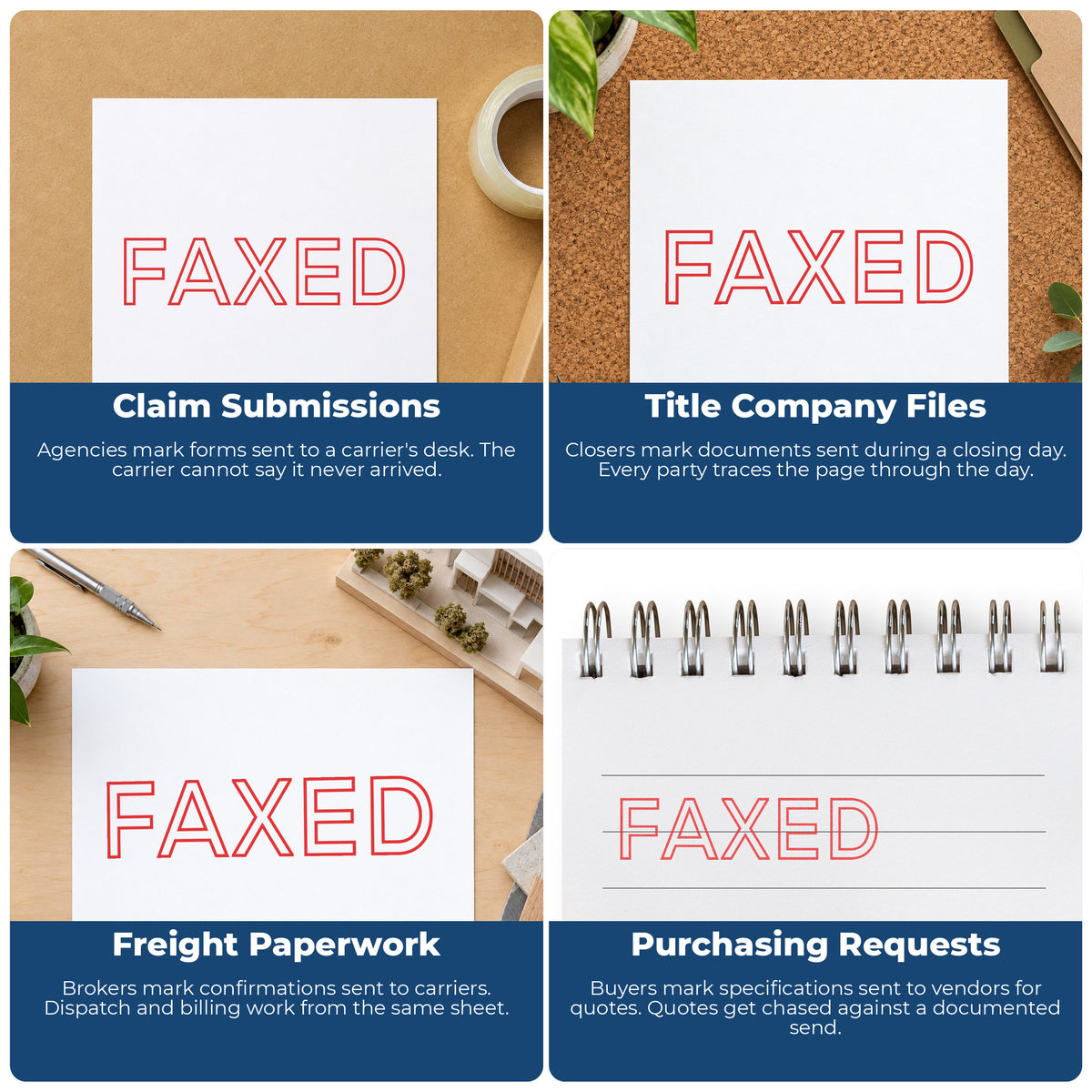 More ways to use the "Faxed" imprint from the Faxed Stamp For Fax Paperwork – Red Pre-Inked Xstamper