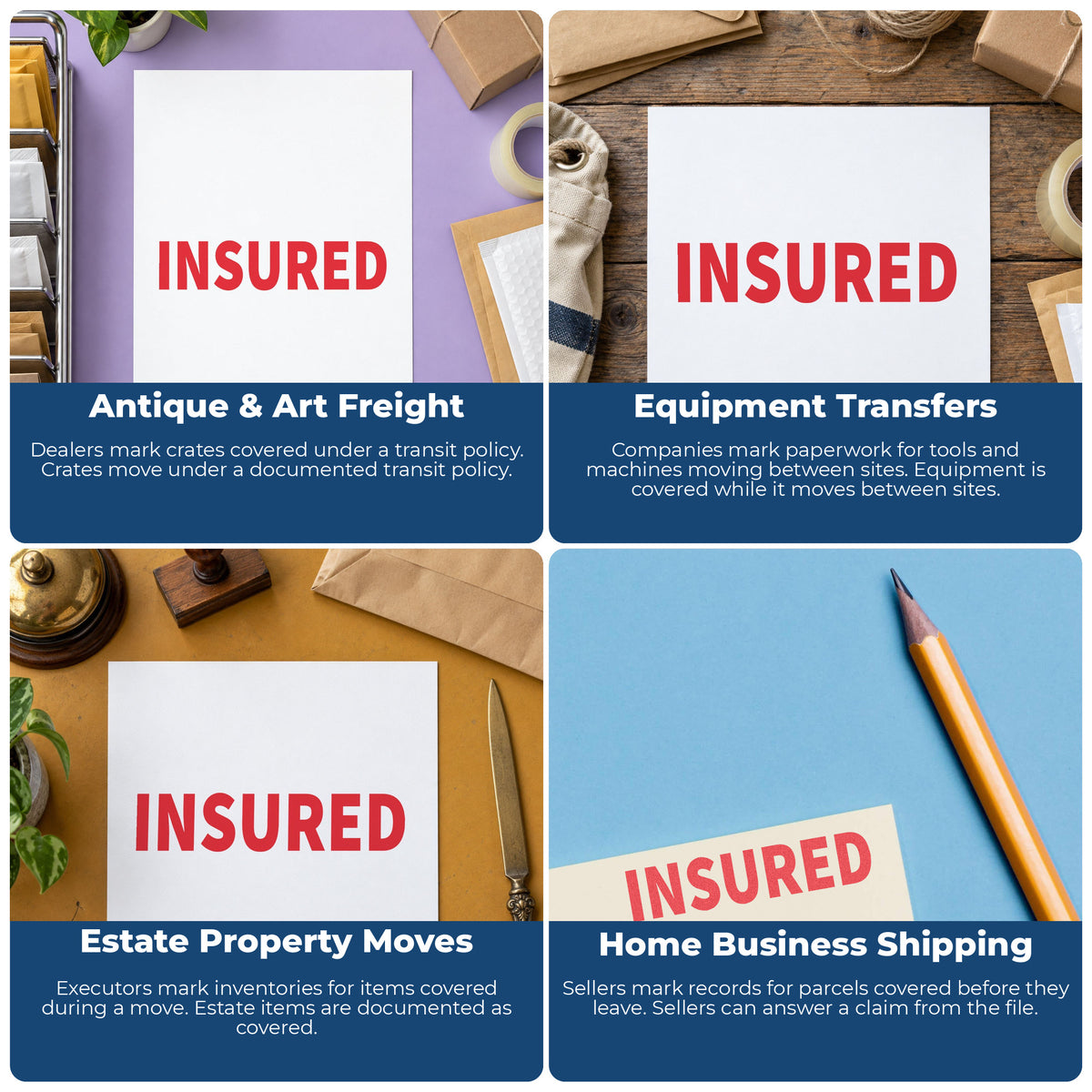 More ways to use the "Insured" imprint from the Insured Stamp For Mail Processing