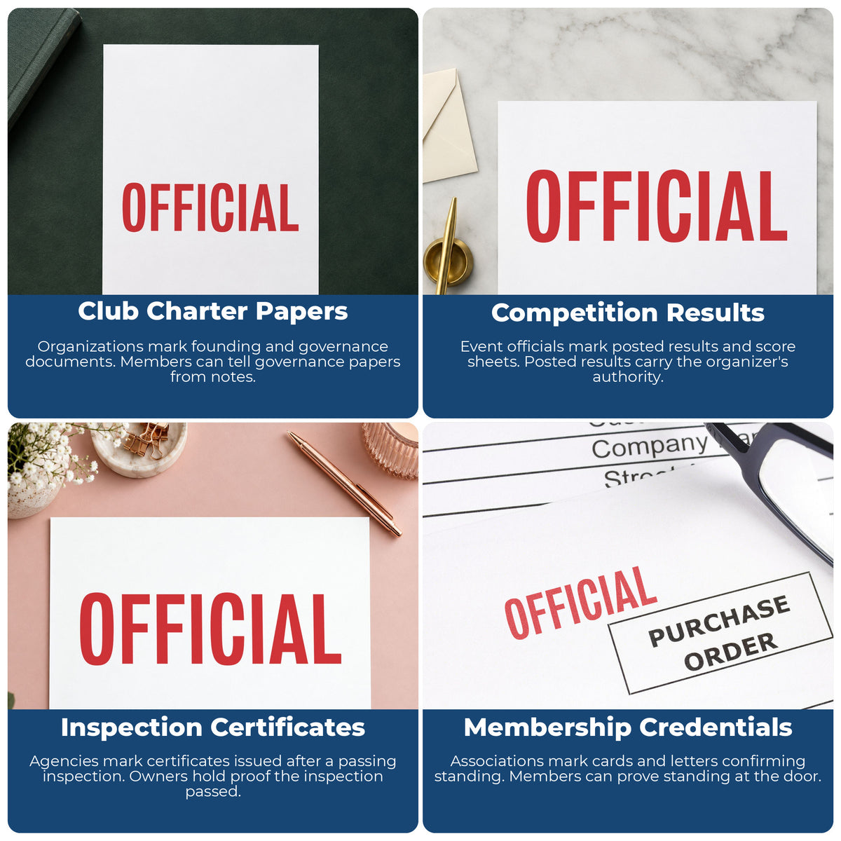 More ways to use the "Official" imprint from the Xstamper Official Stamp