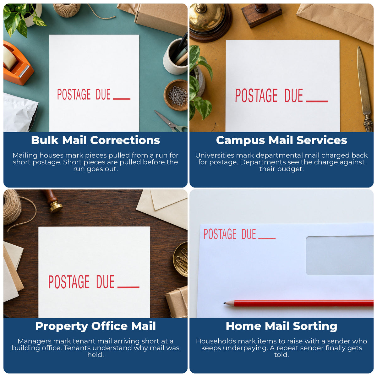 More ways to use the "Postage due" imprint from the Postage Due Envelope Stamp
