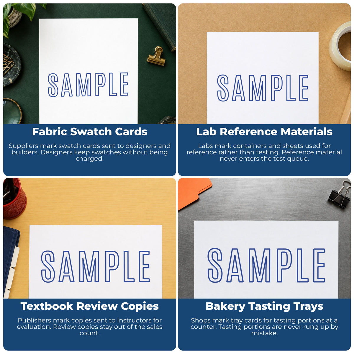 More ways to use the "Sample" imprint from the Xstamper Sample Document Stamp