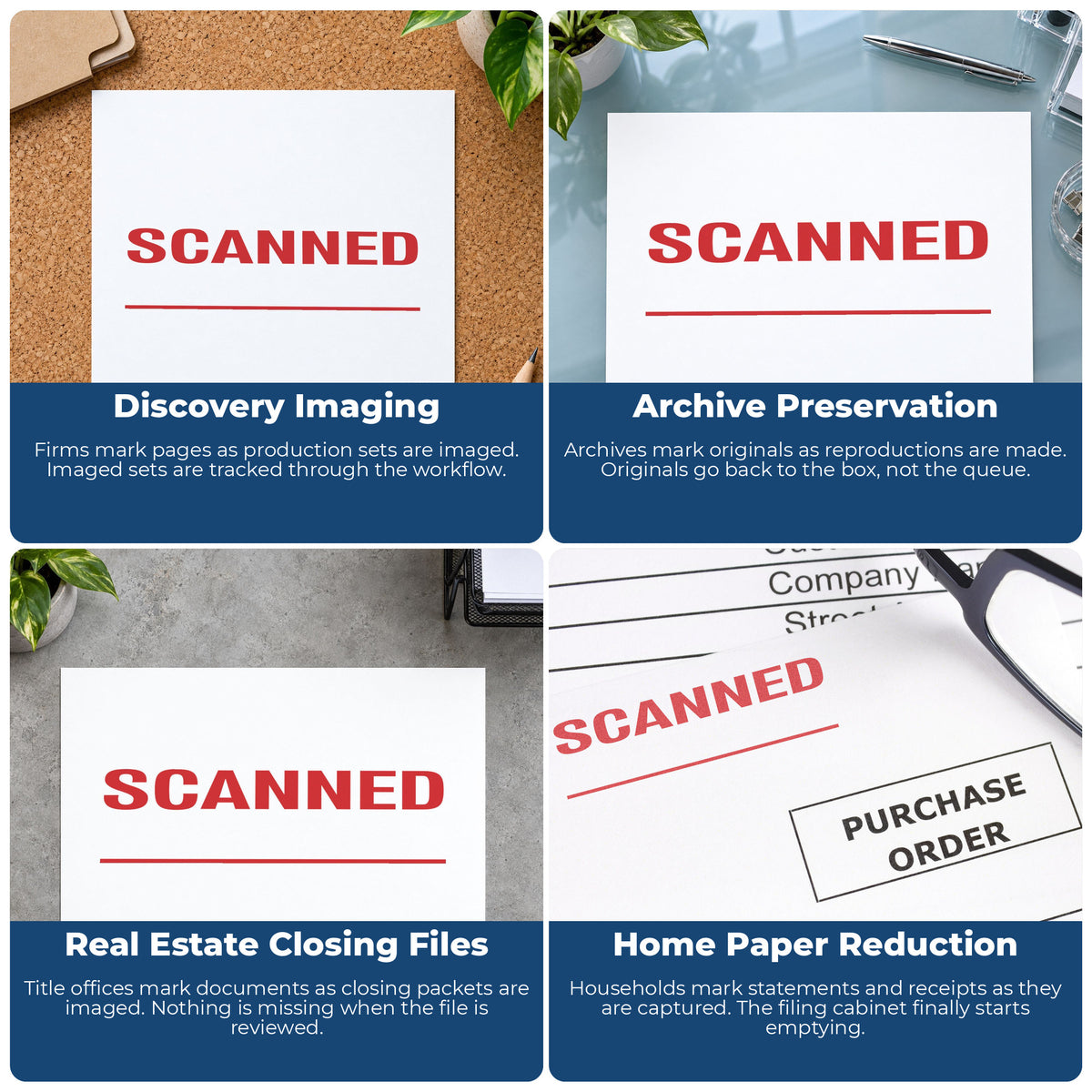 More ways to use the "Scanned" imprint from the Xstamper Scanned Stamp
