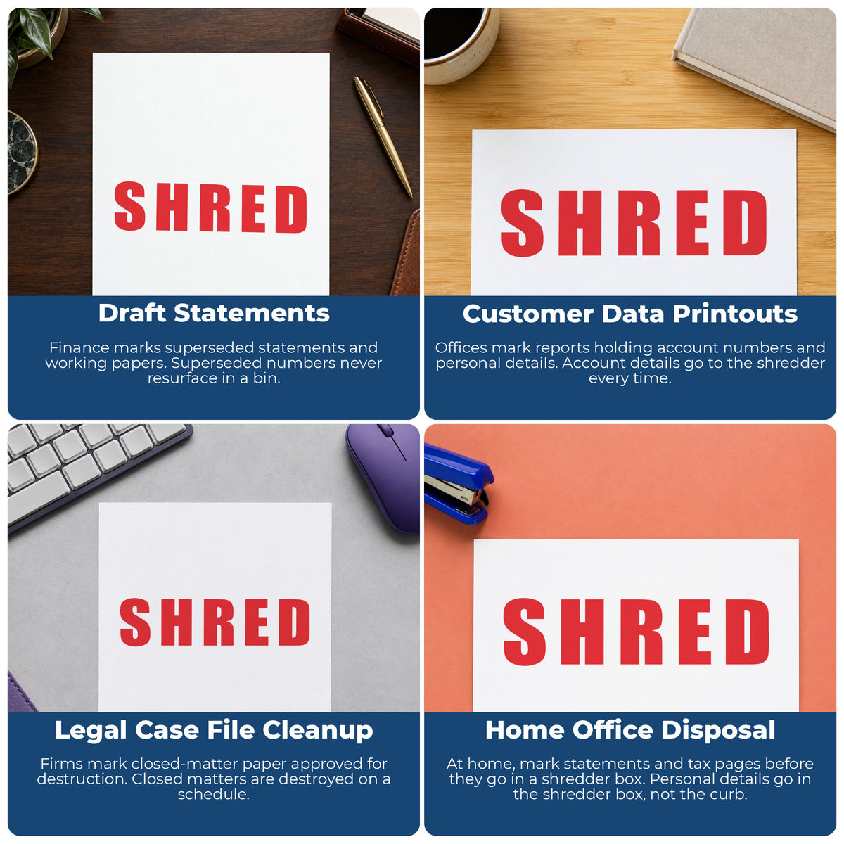 More ways to use the "Shred" imprint from the Shred Stamp