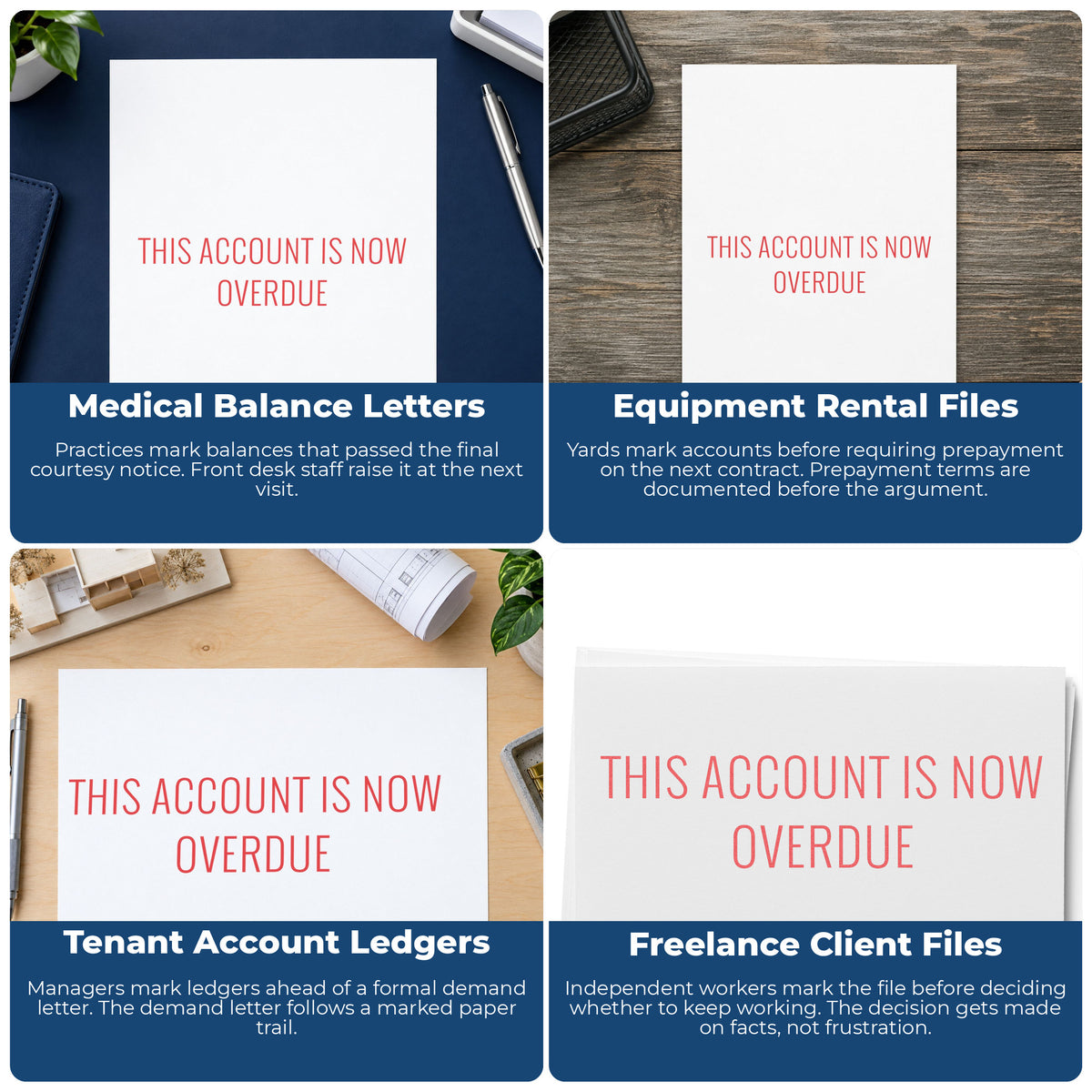 More ways to use the "This account is now overdue" imprint from the Red This Account Is Now Overdue Invoice Stamp