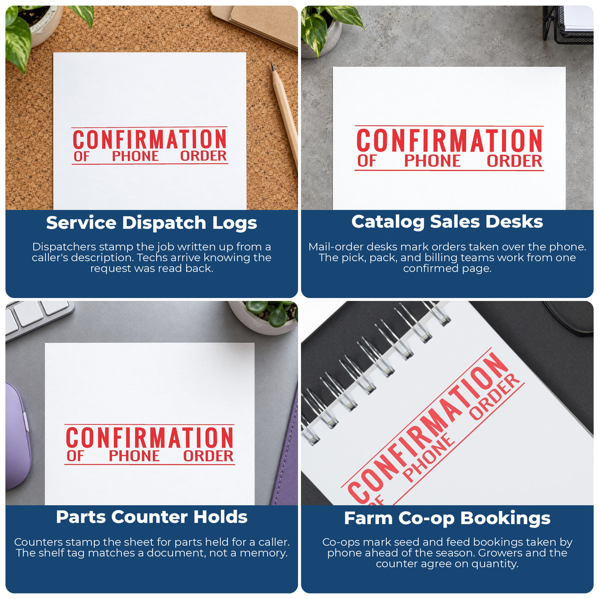 More ways to use the "Confirmation of phone order" imprint from the Confirmation Of Phone Order Document Stamp – Jumbo Pre...