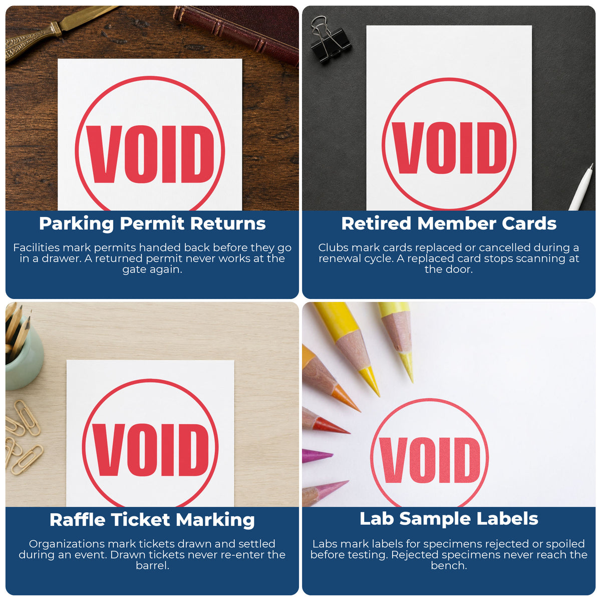 More ways to use the "Void" imprint from the Round Void Document Stamp