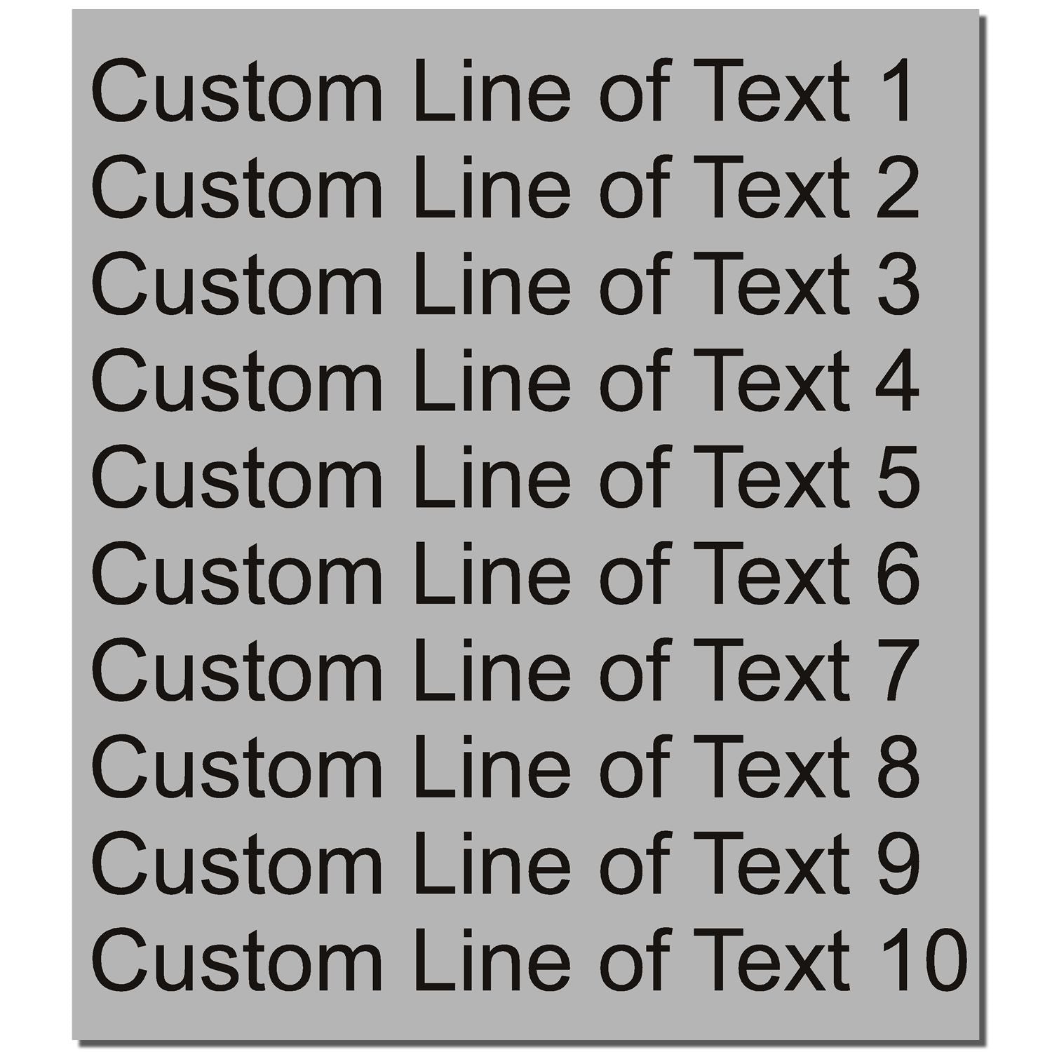 Sample graphic with custom line of text 110, demonstrating repeated text lines for layout, typography, and web design.
