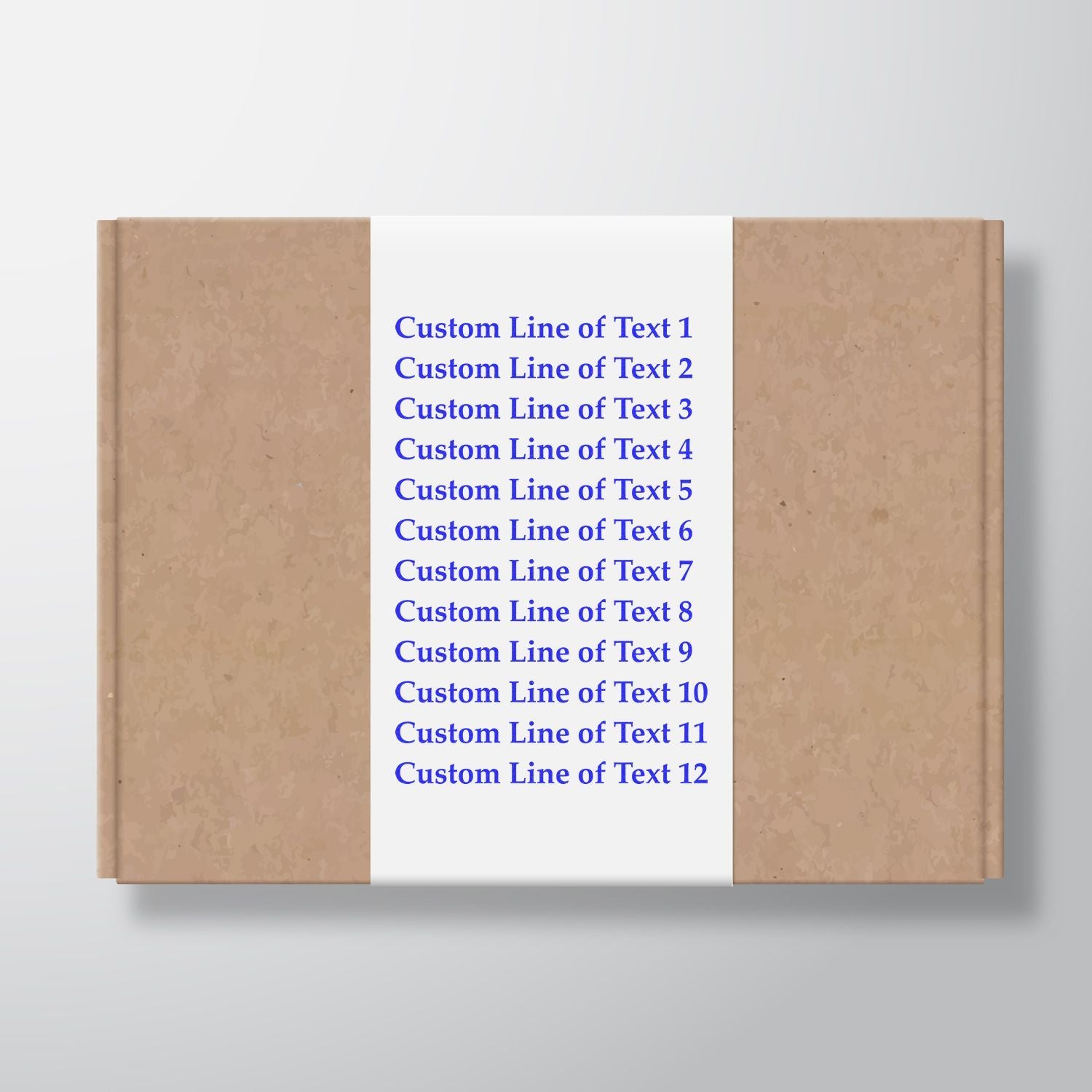 Book mockup template showing custom line text 112 on cream cover and centered white panel, design preview for branding typography.