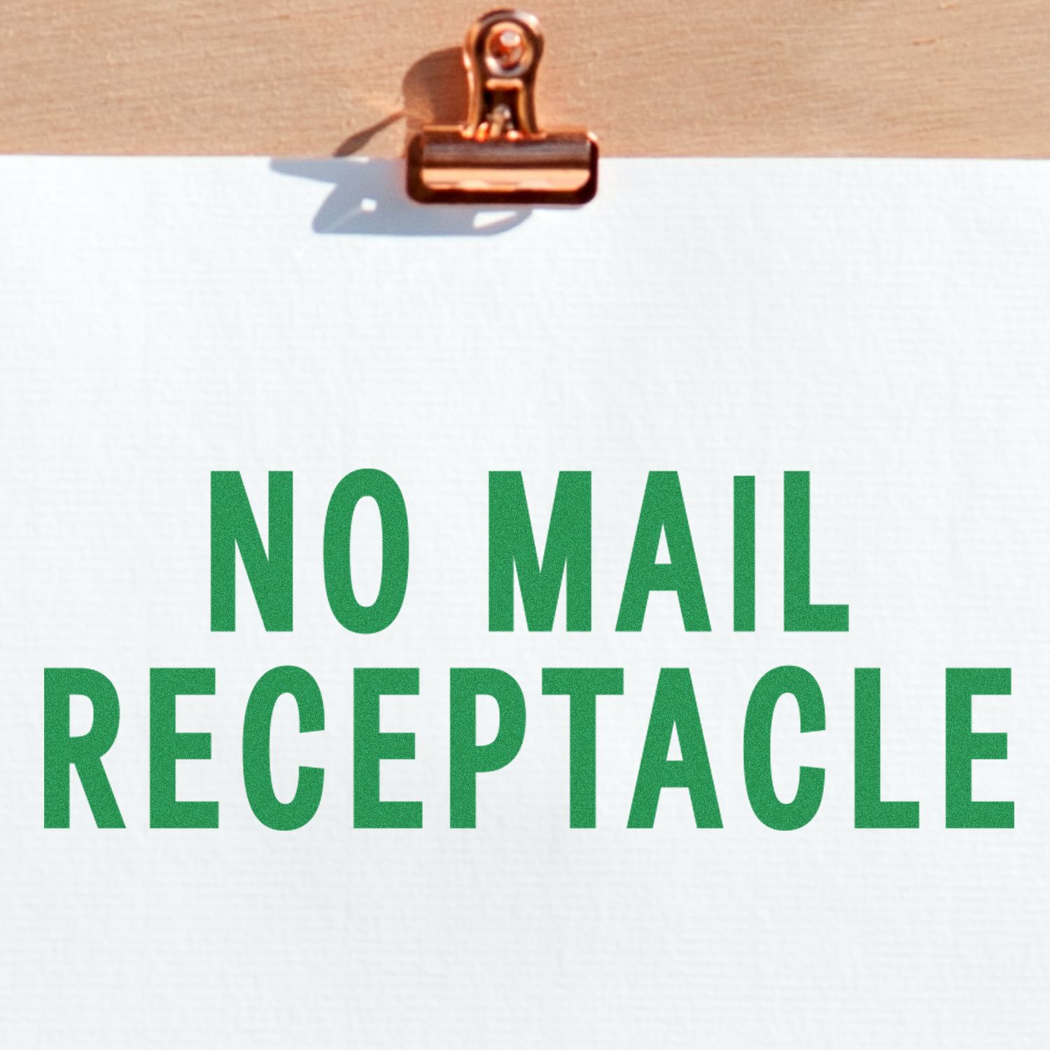 No Mail Receipt notification with green text on receipt background and mail delivery icon for delivery confirmation