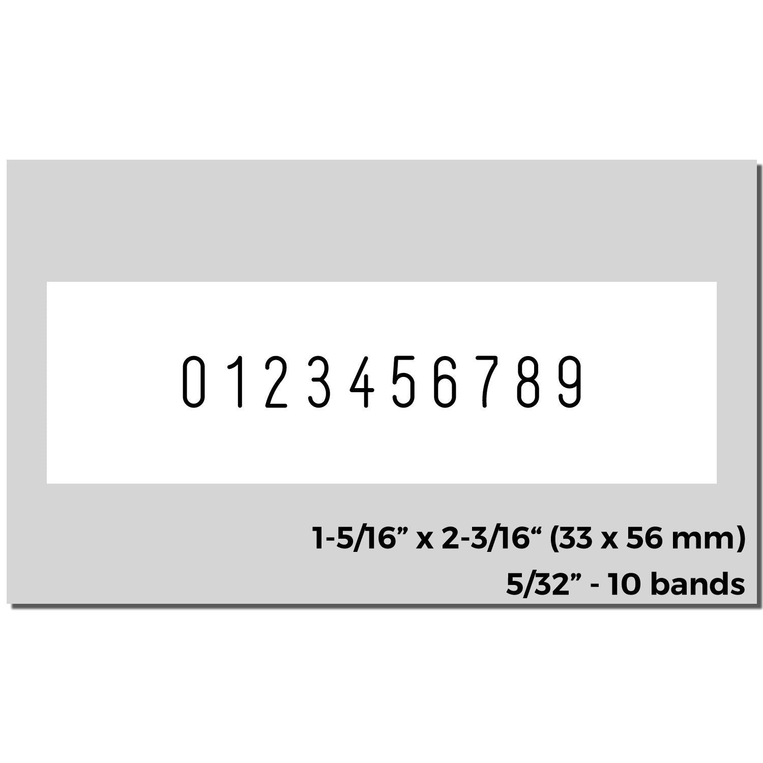 Number 09 sample chart on label, 1-5/16" x 2-3/16" (33 x 56 mm) for 10-band numbering strip