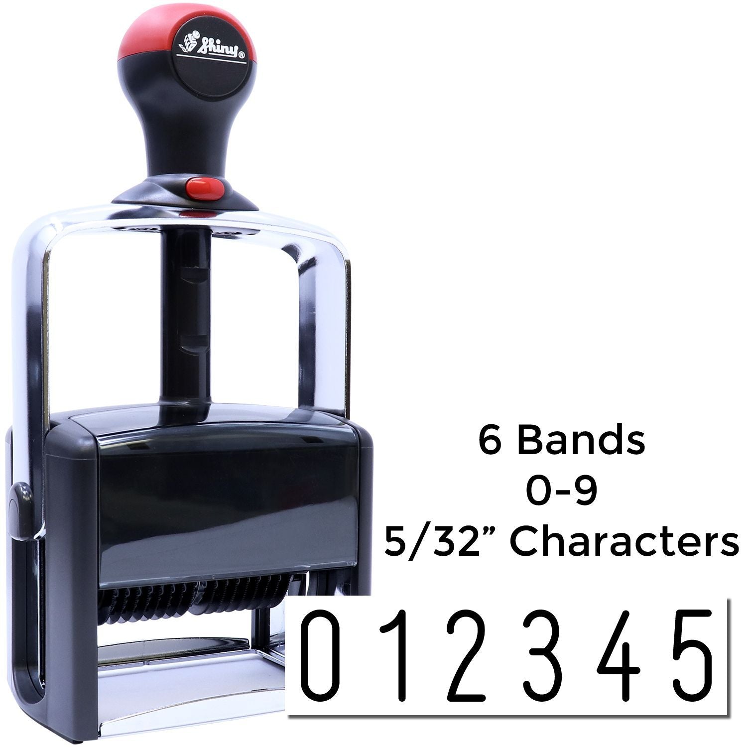 Shiny 5/32-inch character stamp, 09 numbering with 6 bands for quick metal marking.