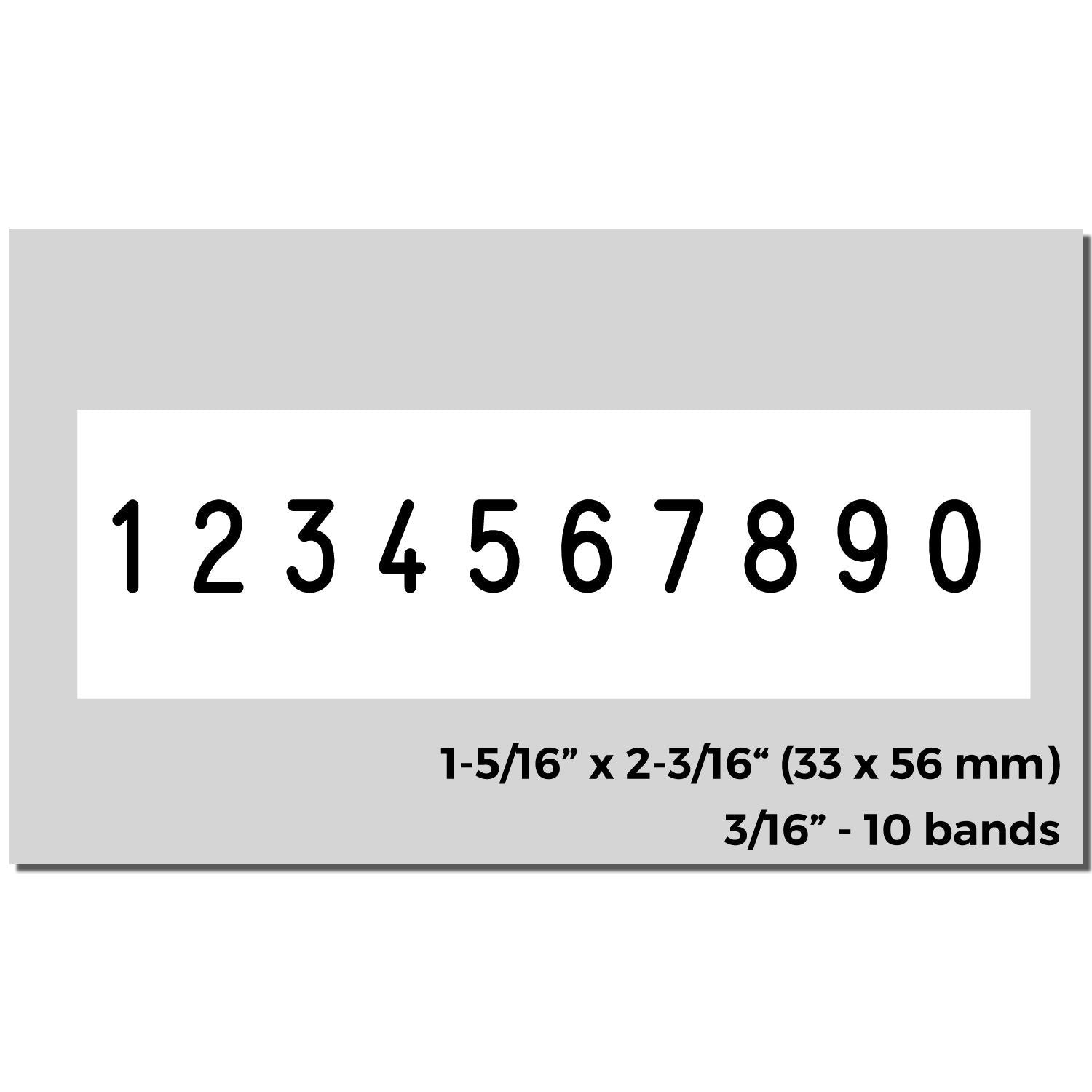 Number 09 metal stencil digits set, size 1-5/16 x 2-3/16 (33x56mm) for 3/1610 bands.
