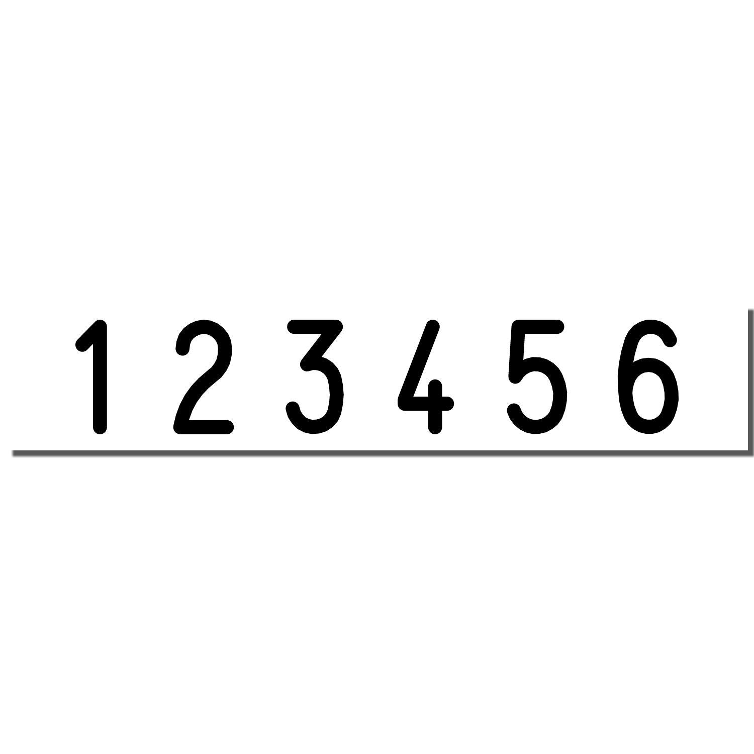 Sequence numbers 1 through 6 on a dark header bar, showing step order for instructions or forms.
