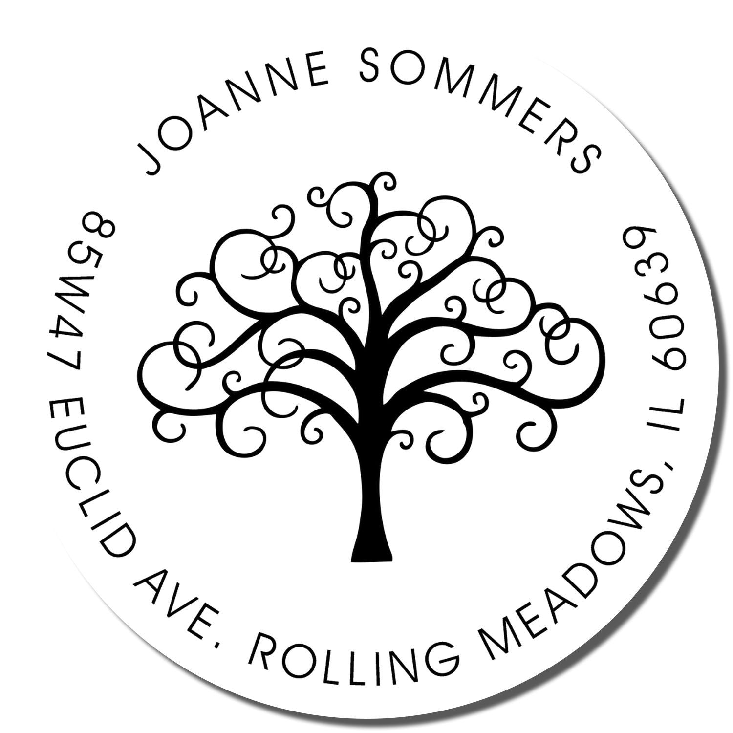 Joanne Sommers circular logo with stylized tree and Rolling Meadows, IL address.