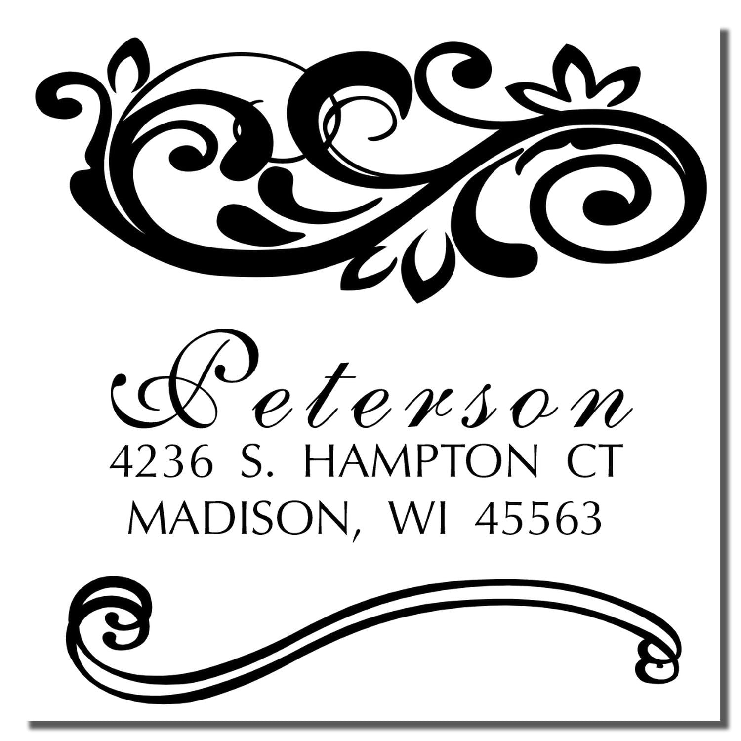 Personalized decorative address sign for Peterson, 4236 S. Hampton Ct., Madison, WI 45563.