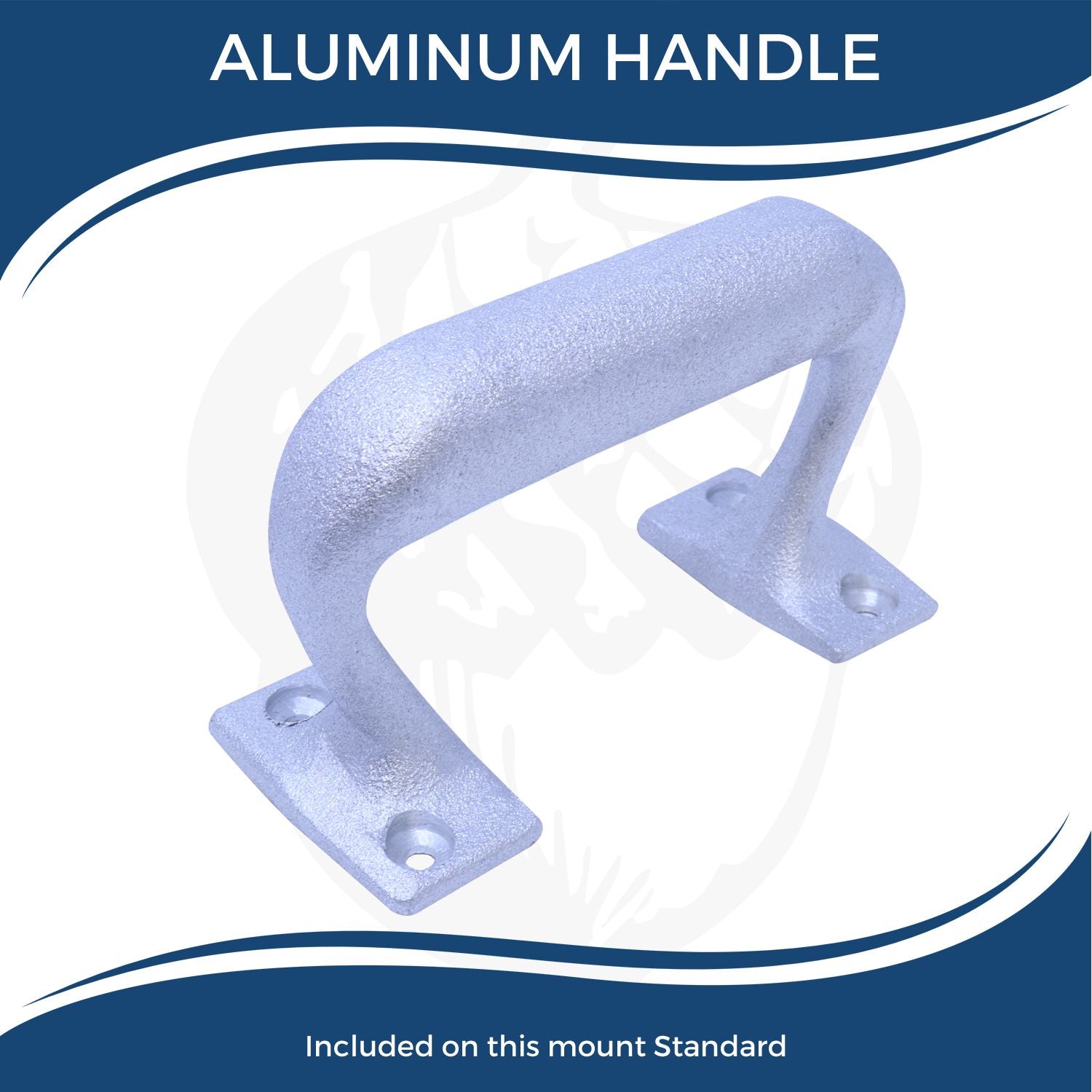 Aluminum handle for wall mount standard, metal bracket with holes for secure installation of mounting hardware