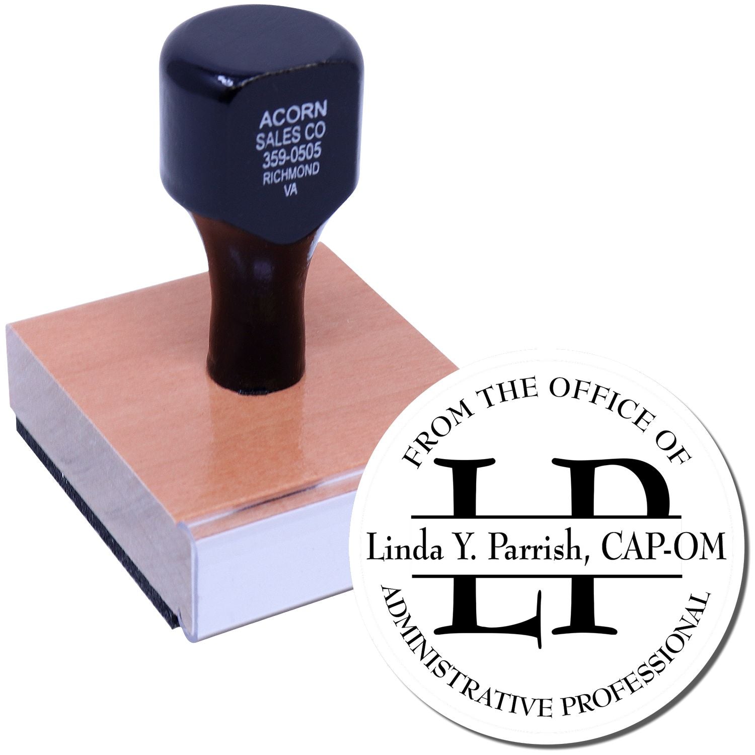 Custom rubber stamp with professional office seal imprint for administrative and business use