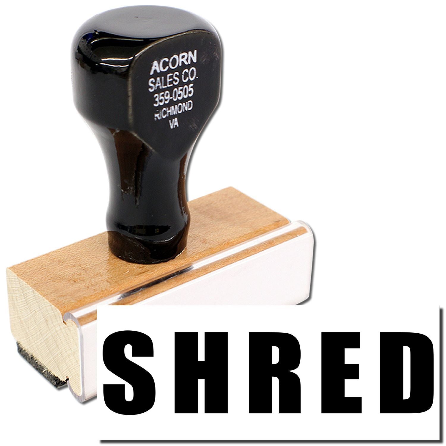 Acorn Sales Co. Shred office shredding tool with brand mark, Richmond VA phone 359-0505promotional product photo.