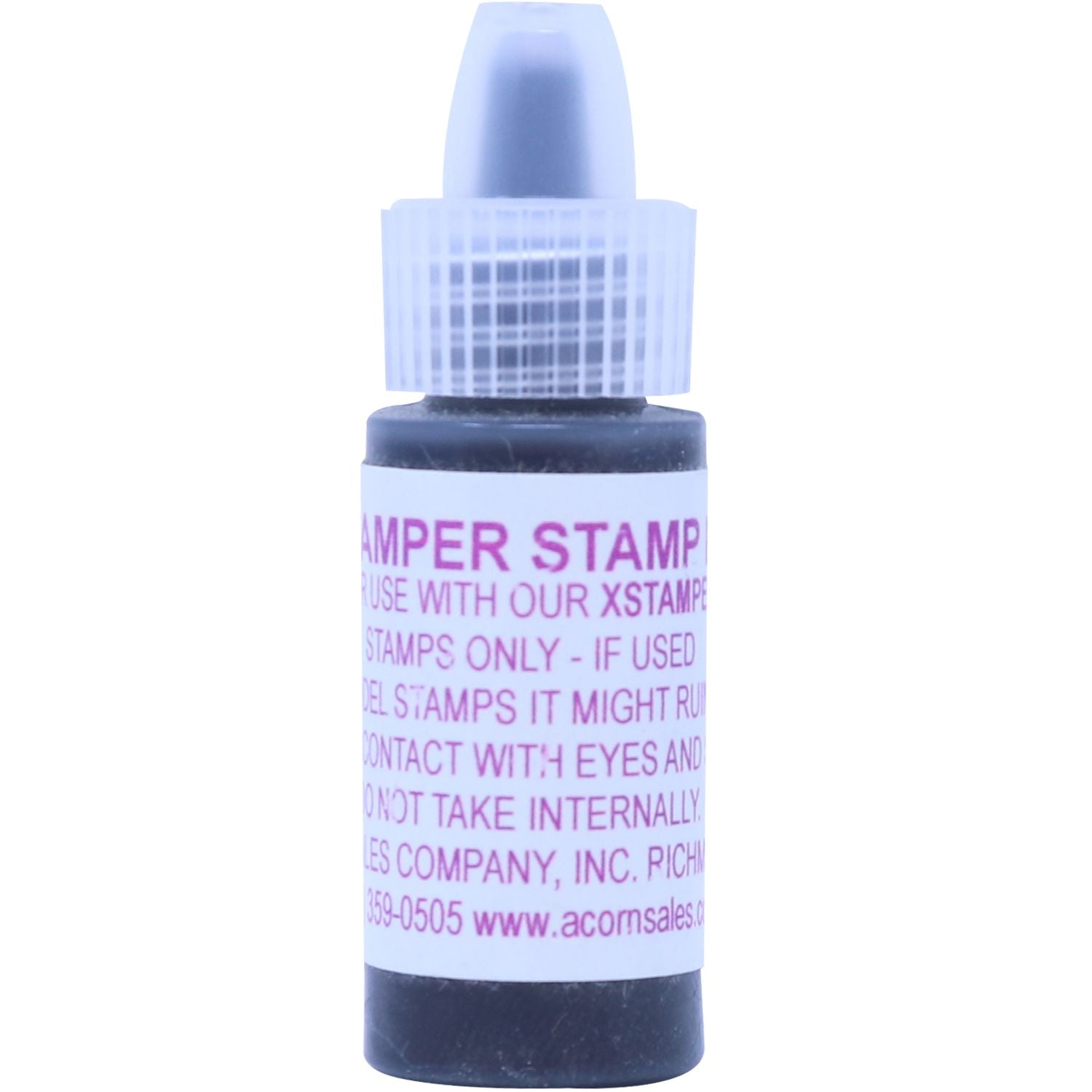 Tamper stamp ink bottle with dropper cap for marking and security stamping