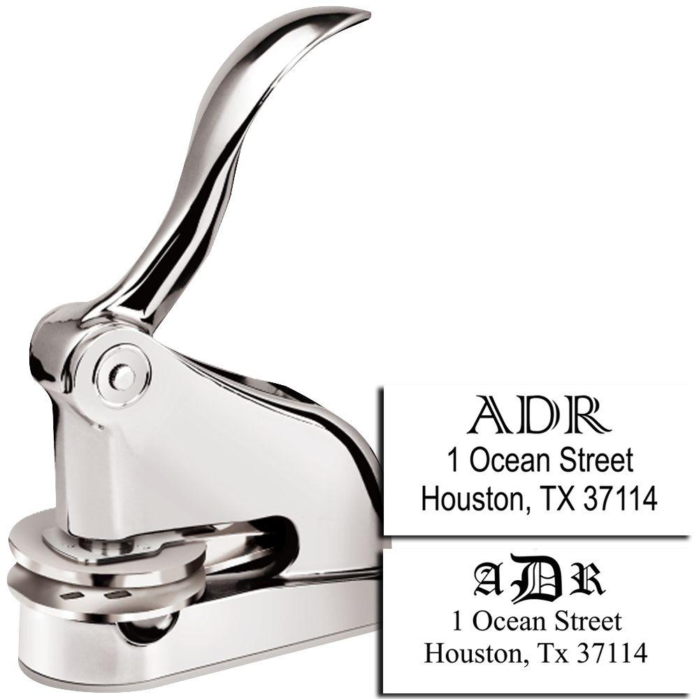 Chrome Gift Address-Monogram Combo Embosser Main Image