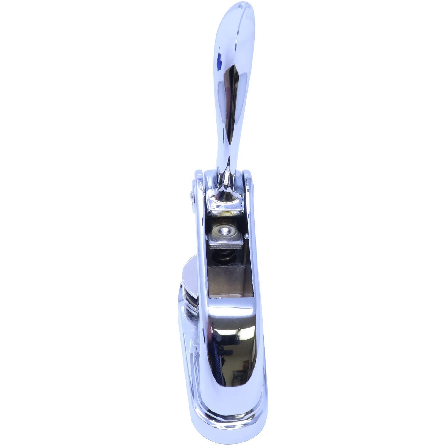 Chrome metal lever handle isolated on white background