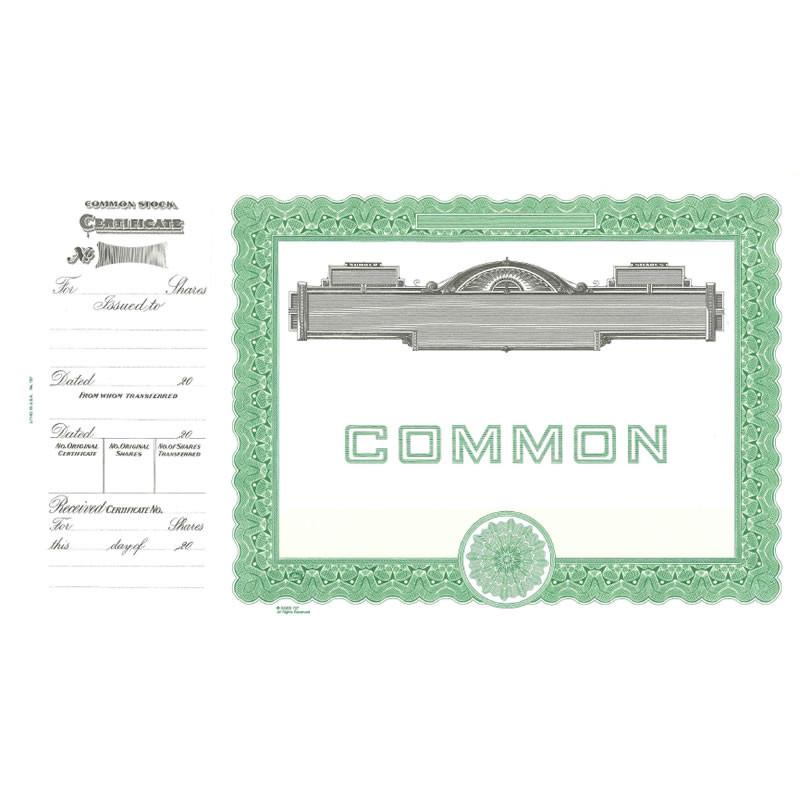 Goes 727 Common Stock Certificate Form Main Picture