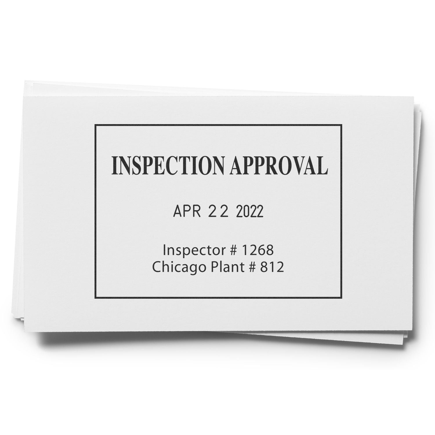 Stack of inspection approval documents labeled April 22, 2022, with Inspector #1268 and Chicago Plant #812.