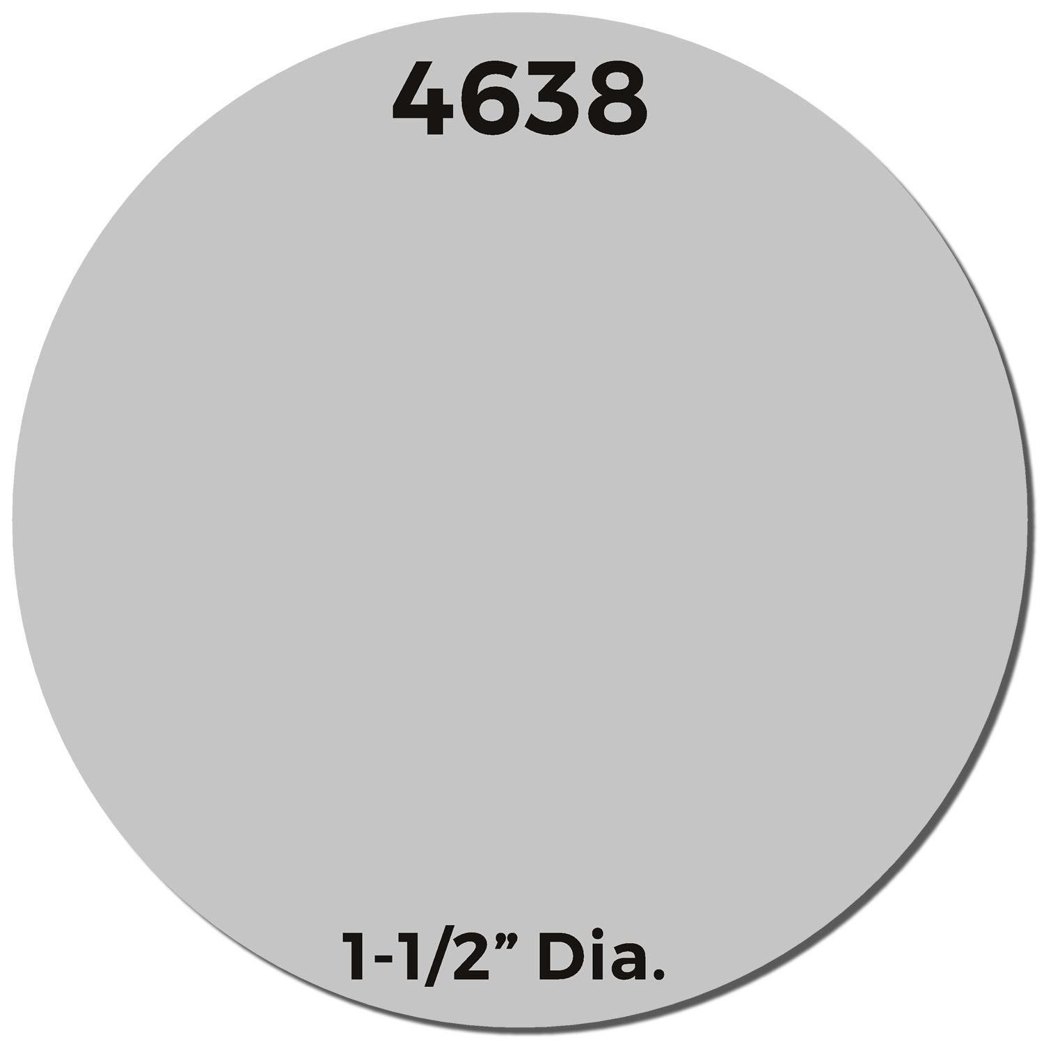 Gray 1-1/2 inch diameter circular label or sticker marked 4638 with number code.