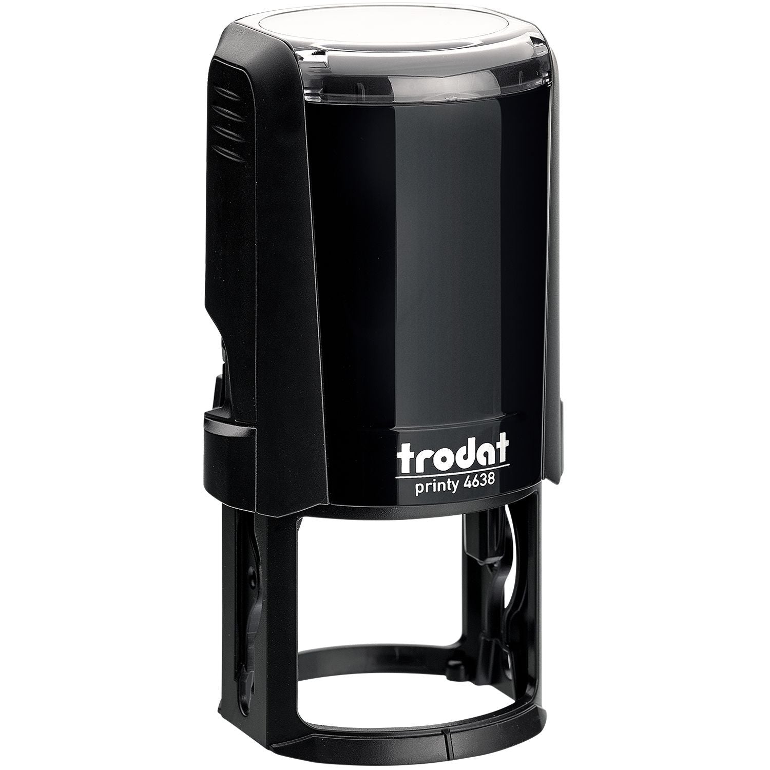 Trodat Printy 4638 self-inking rubber stamp in black, office stamp for custom business use